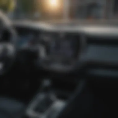 Advanced Technology in the Sporty Corolla's Interior Interior dashboard featuring advanced technology and sporty accents.