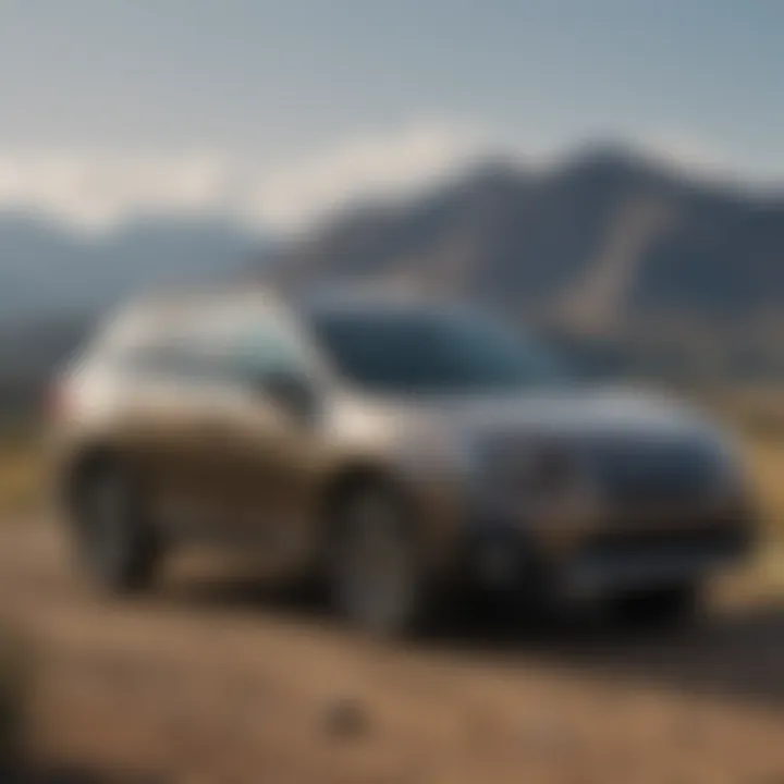 Side profile of Subaru Outback Limited AWD parked against a scenic backdrop demonstrating its versatility.