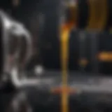 Close-up of synthetic oil being poured into an engine