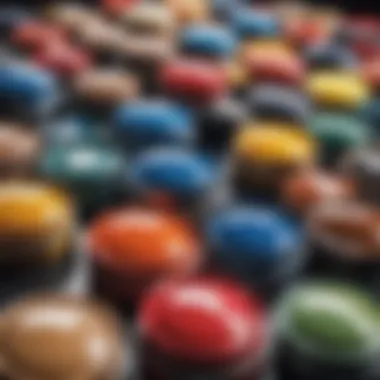 Palette of Automotive Colors An array of vibrant automotive paints displayed artistically.