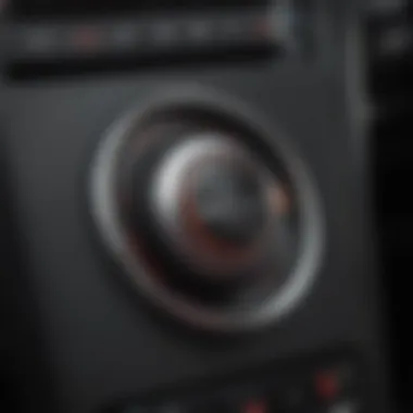 Close-up of a push-to-start ignition button in a luxury car.