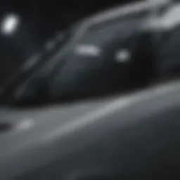 Close-up view of a car window with UV tint film applied