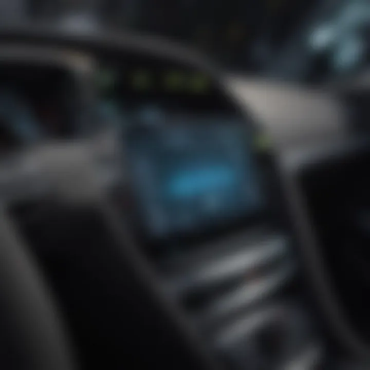 Dashboard of an electric car highlighting advanced technology