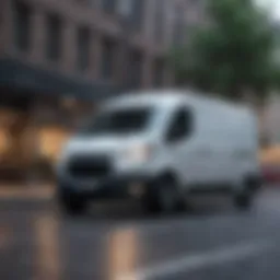 A modern electric van in an urban setting