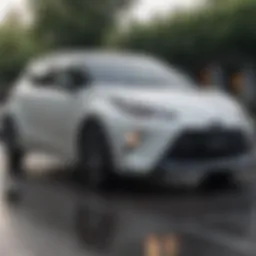 Exterior view showcasing the sleek design of the new Toyota small car