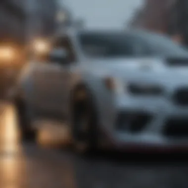Aerodynamic Elegance of the Subaru STI Hatch Sleek design of the Subaru STI Hatch showcasing its aerodynamic features