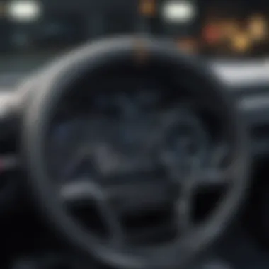 Close-up of the dashboard of a modern three-wheel electric vehicle