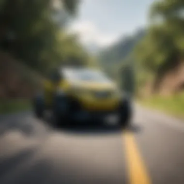 Eco-Friendly Travel with Three-Wheel Electric Cars An eco-friendly three-wheel electric car driving on a scenic road