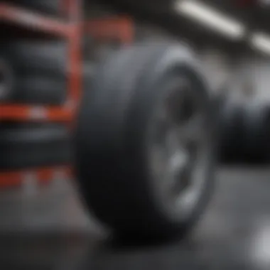 Exploring Various Types of Tires Different types of tires displayed on a rack