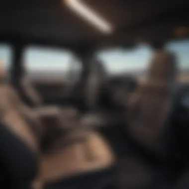 Spacious Interior of a Three-Row SUV Interior shot highlighting spacious seating and modern dashboard features