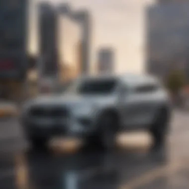 Safety Features of a Three-Row SUV Safety features displayed in a three-row SUV during a test scenario