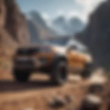 Off-Road Capabilities of a Top SUV Dynamic SUV on a rugged terrain demonstrating off-road capabilities.