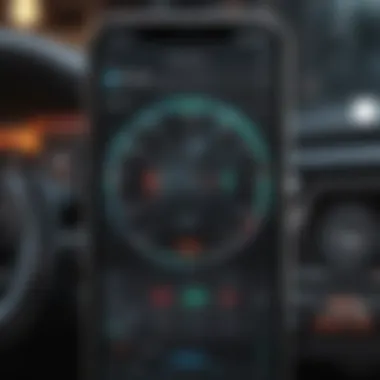 User interface of a Bluetooth OBD reader app on smartphone
