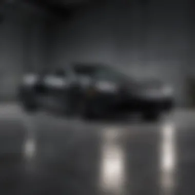 Satin Black Vinyl Car Wrap Satin black vinyl car wrap on a sleek vehicle