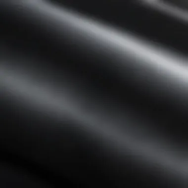 Vinyl Texture Details Close-up of satin black vinyl roll with texture
