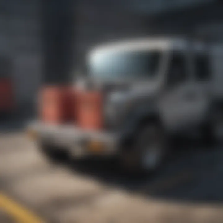 An illustration detailing the functionality of an enclosed hitch mounted cargo carrier loaded with luggage.
