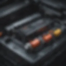 Close-up of a high-quality car battery showcasing its terminals and labels