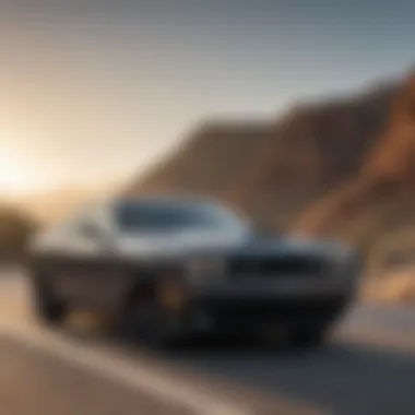 Dodge Challenger Scat Pack parked on a scenic road