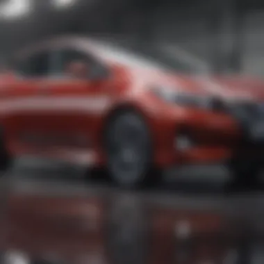 Trendy electric vehicle showcasing the latest innovations in automotive technology