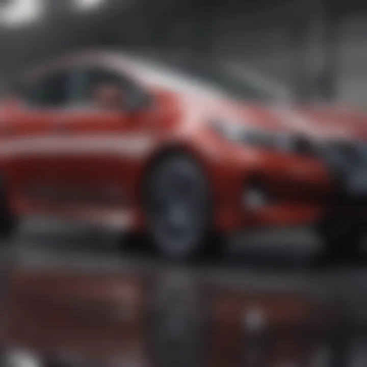 Trendy electric vehicle showcasing the latest innovations in automotive technology