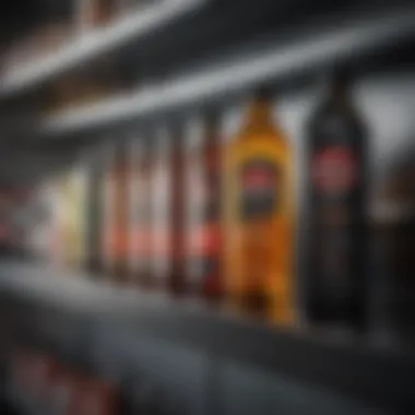 Various types of motor oil bottles displayed on a shelf