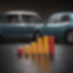 Graph illustrating the relationship between deductibles and premiums in car insurance