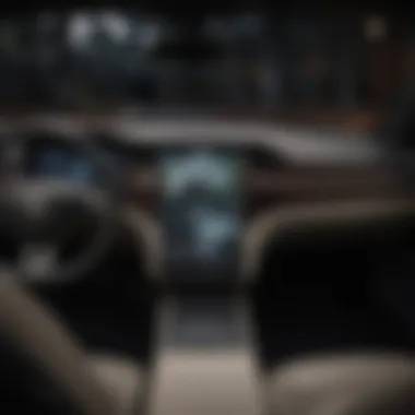 Cutting-Edge Technology Inside a Tesla An interior view of a Tesla highlighting advanced technology and user interface