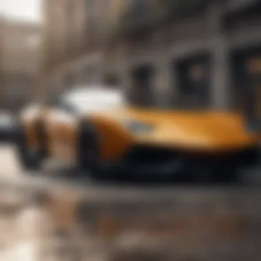 Diverse Lamborghini Models Collection An array of Lamborghini models parked in an elegant setting