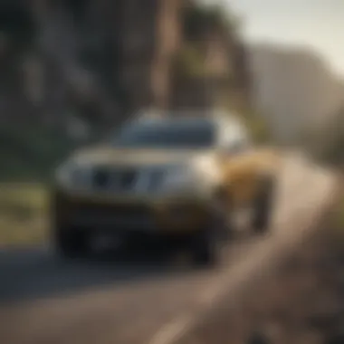 Nissan Frontier Performance on the Road Nissan Frontier on a scenic road showcasing its robust build