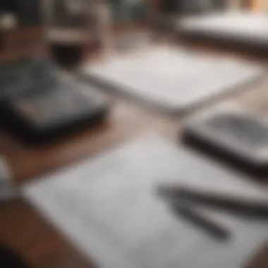 A calculator and financial documents on a desk