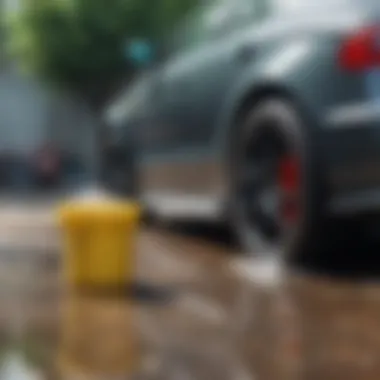 Eco-Friendly Solutions for Car Maintenance An eco-friendly cleaning solution next to a bucket of water